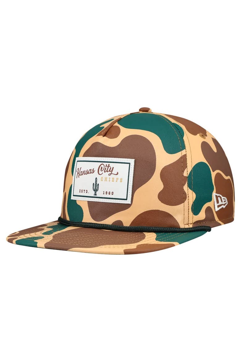 Men's New Era  Camo Kansas City Chiefs Duck Rope 19TWENTY Snapback Hat, Main, color, Camo