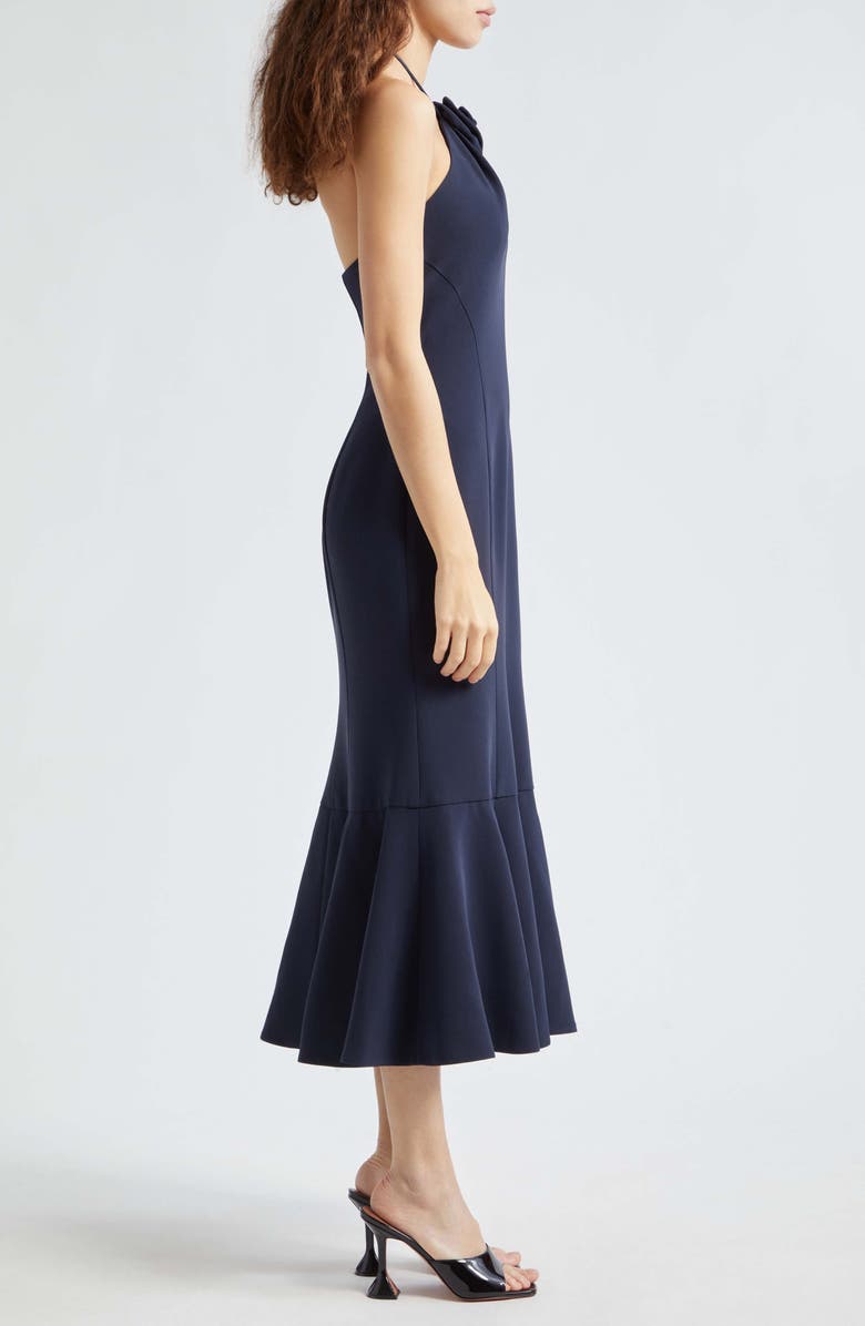 Cinq à Sept Jennie Rosette Detail Crepe Midi Dress, Alternate, color, 