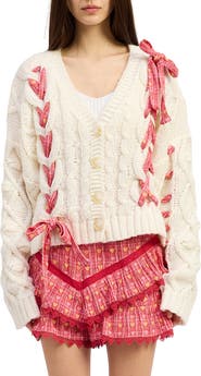 JACQUIE THE LABEL Clementine Ribbon Cable Cardigan