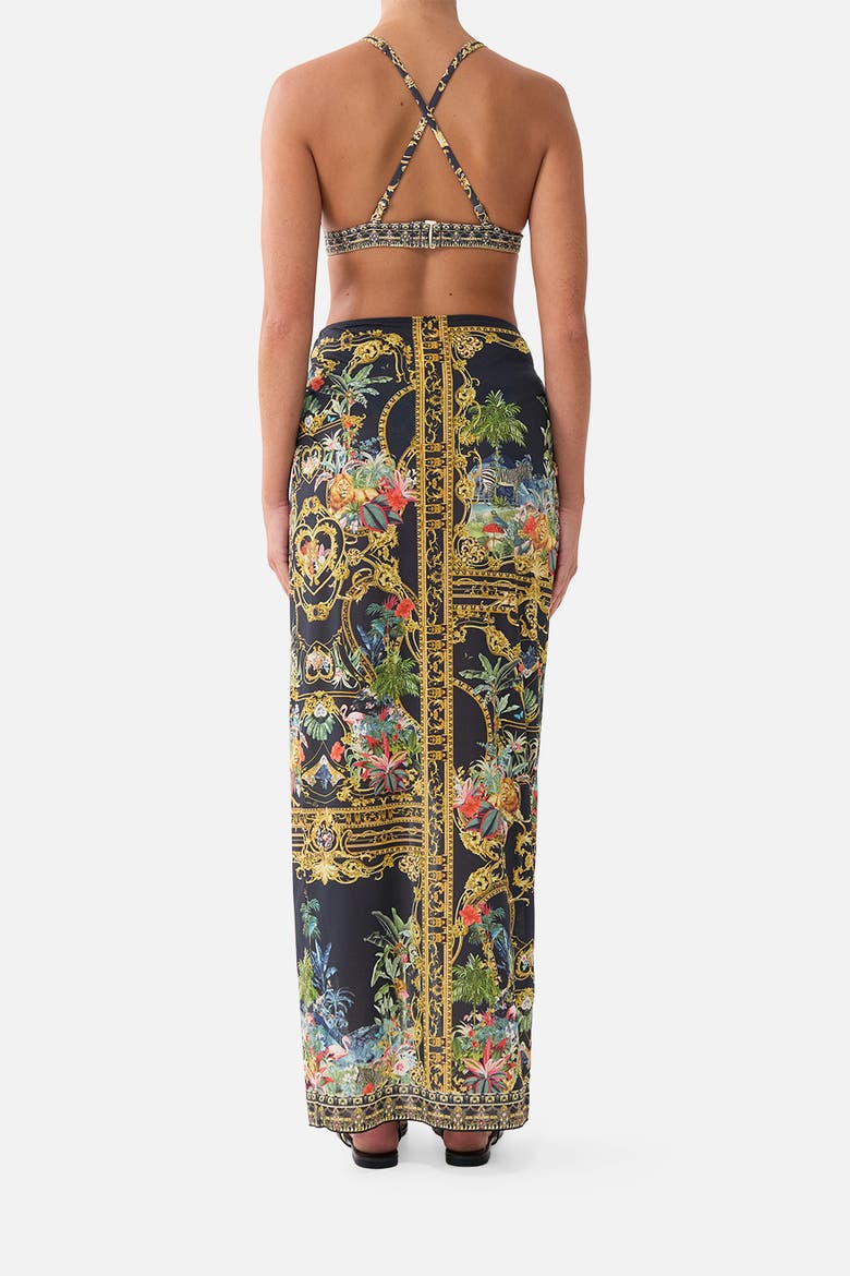 Long Sarong W Gathered Bar Trim, Alternate, color, Palace Zoology