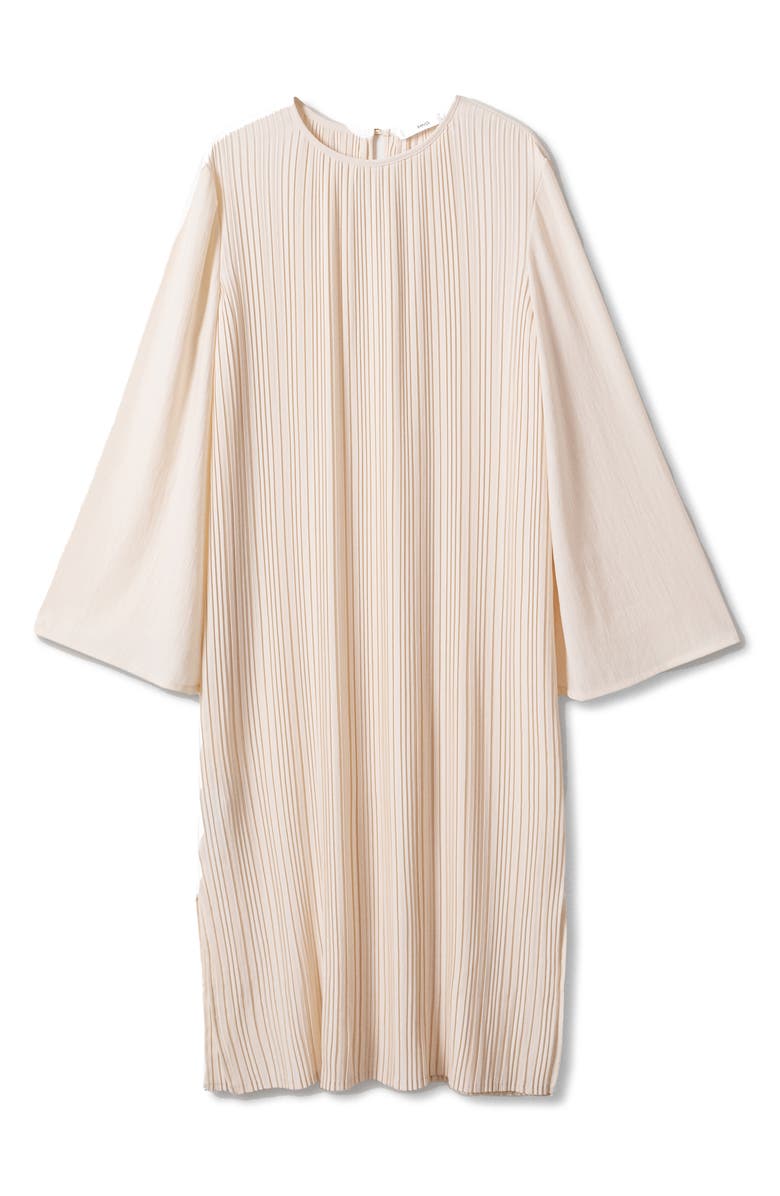 MANGO Oversize Pleated Long Sleeve Dress, Alternate, color,