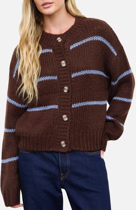 Stripe Jacquard Cardigan