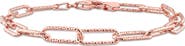DELMAR 18K Rose Gold Plated Sterling Silver Paperclip Chain Bracelet