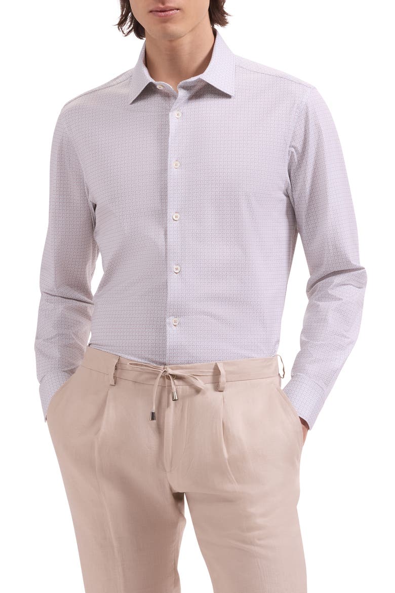 James OoohCotton® Geo Print Button-Up Shirt, Main, color, CINNAMON