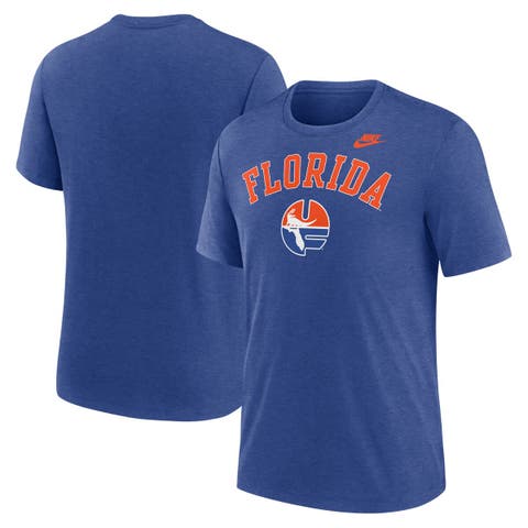 Men's Nike Heather Royal Florida Gators Legacy Arch Tri-Blend T-Shirt