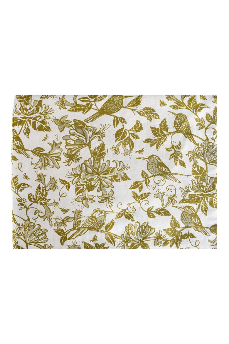 Honeysuckle Botanical Set of 4 Placemats, Main, color, CHARTREUSE