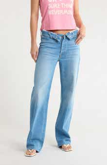 MOTHER The Foldover Dodger Sneaker Straight Leg Jeans