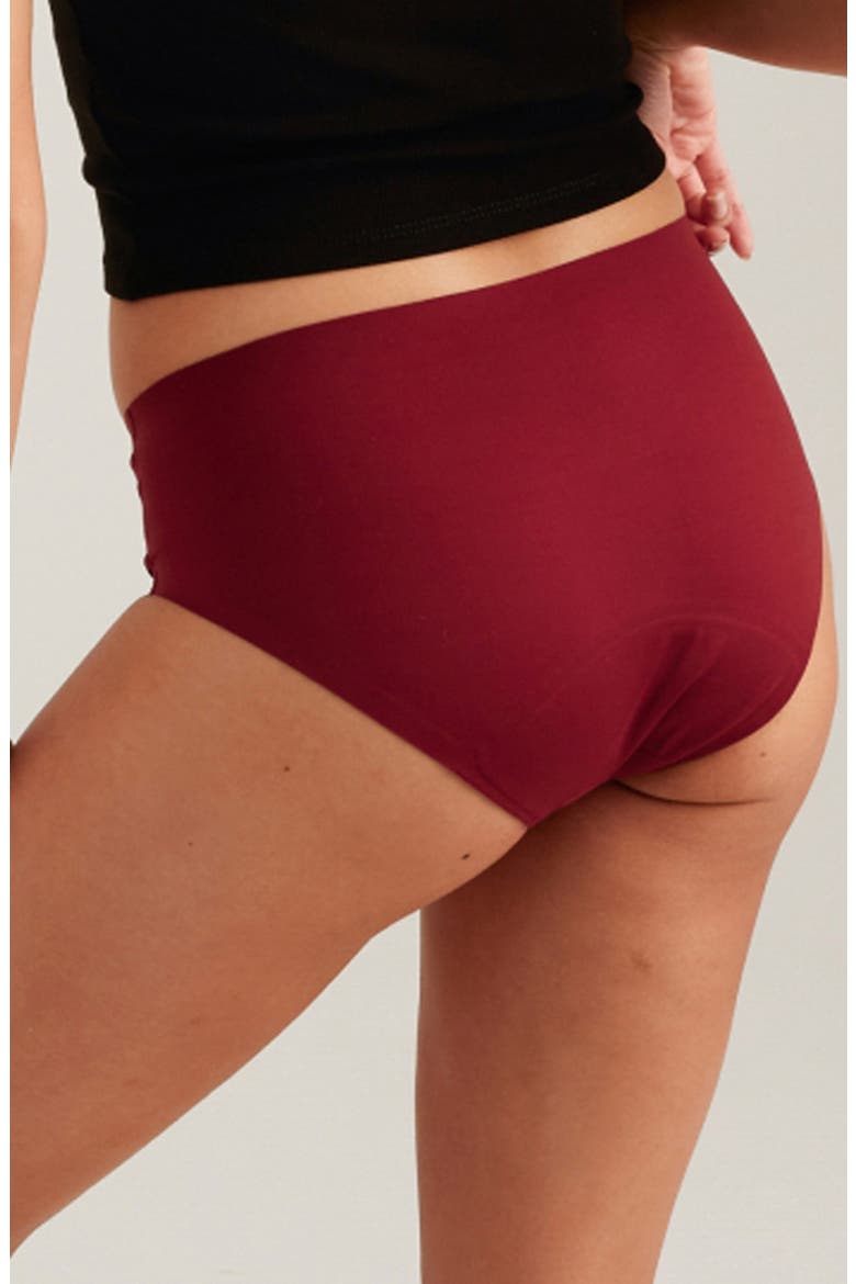 Period & Leakproof Super Absorbency Seamless Brief, Alternate, color, CRIMSON ROSE