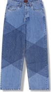 PLEASURES Grid Embroidered Baggy Jeans
