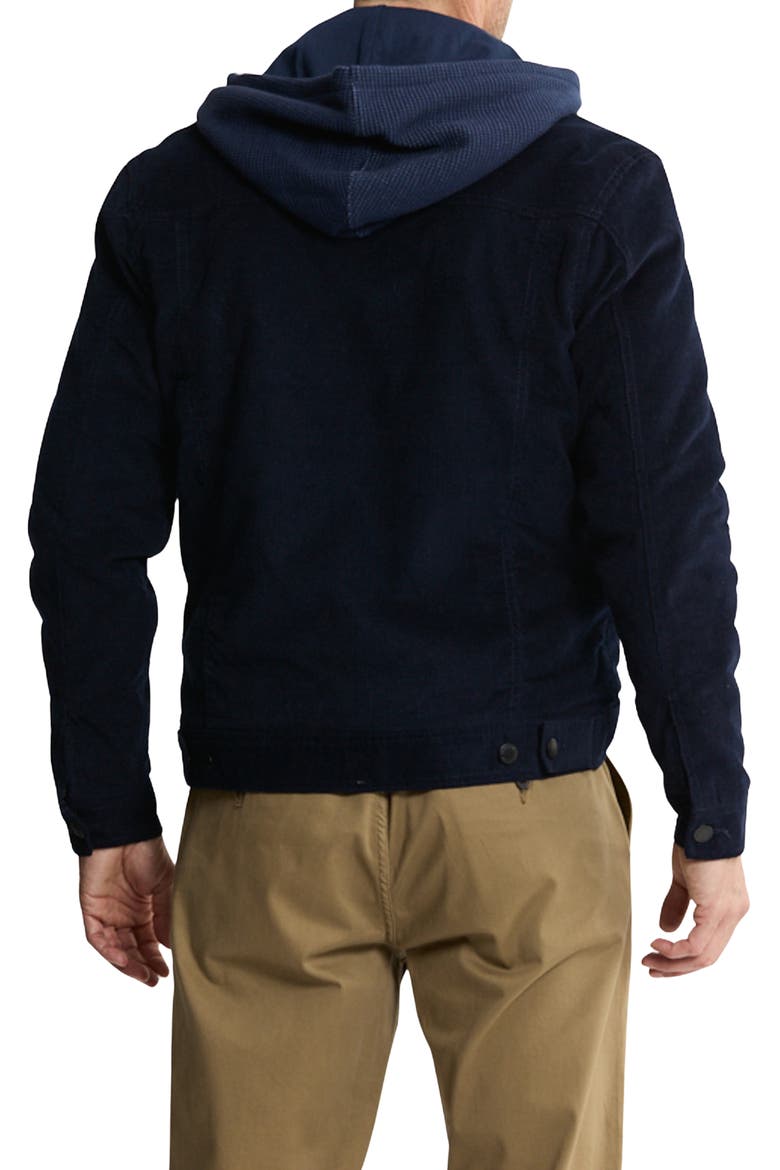 Faux Shearling Lined Trucker Jacket, Alternate, color, NAVY