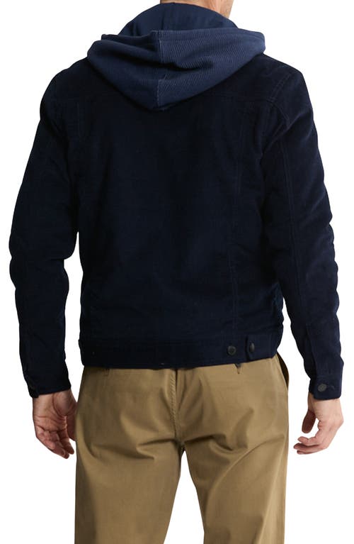 Jachs Faux Shearling Lined Trucker Jacket In Blue