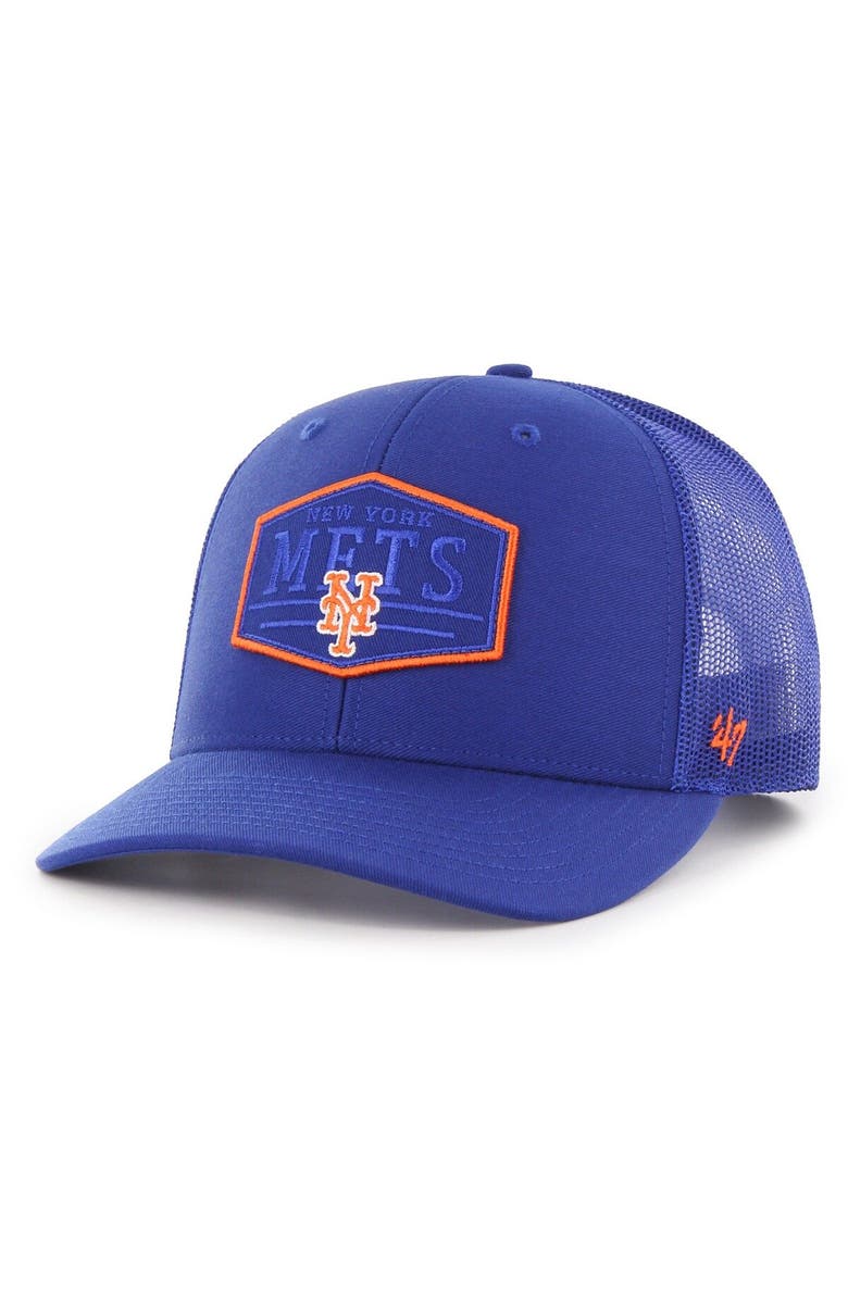 '47 Men's '47 Royal New York Mets Ridgeline Tonal Patch Trucker Adjustable Hat, Main, color, 