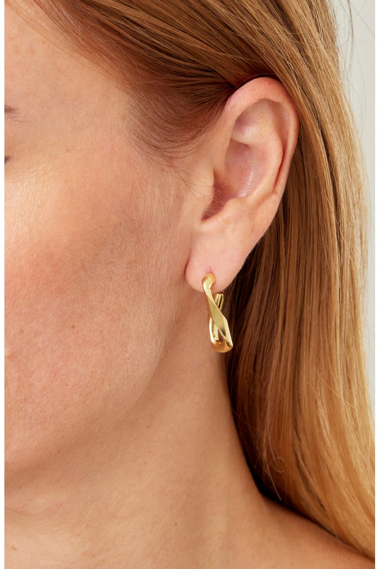 Twisted Oval Hoop Earrings, Alternate, color, YELLOW