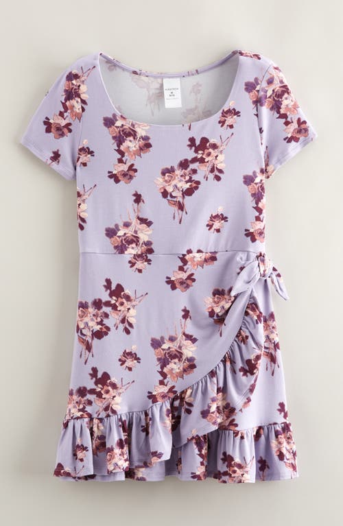Nordstrom Kids' Knit Faux Wrap Dress In Purple