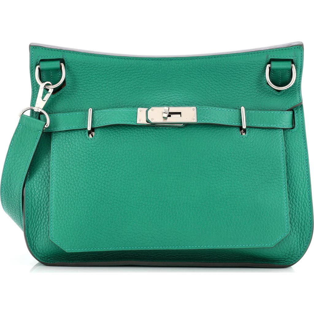 Pre-owned Hermes Hermes Jypsiere Bag Clemence 28 In Green