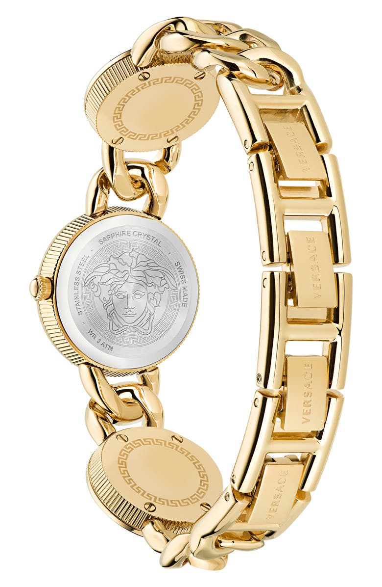 Versace Stud Icon Bracelet Watch, 26mm, Alternate, color, Gold