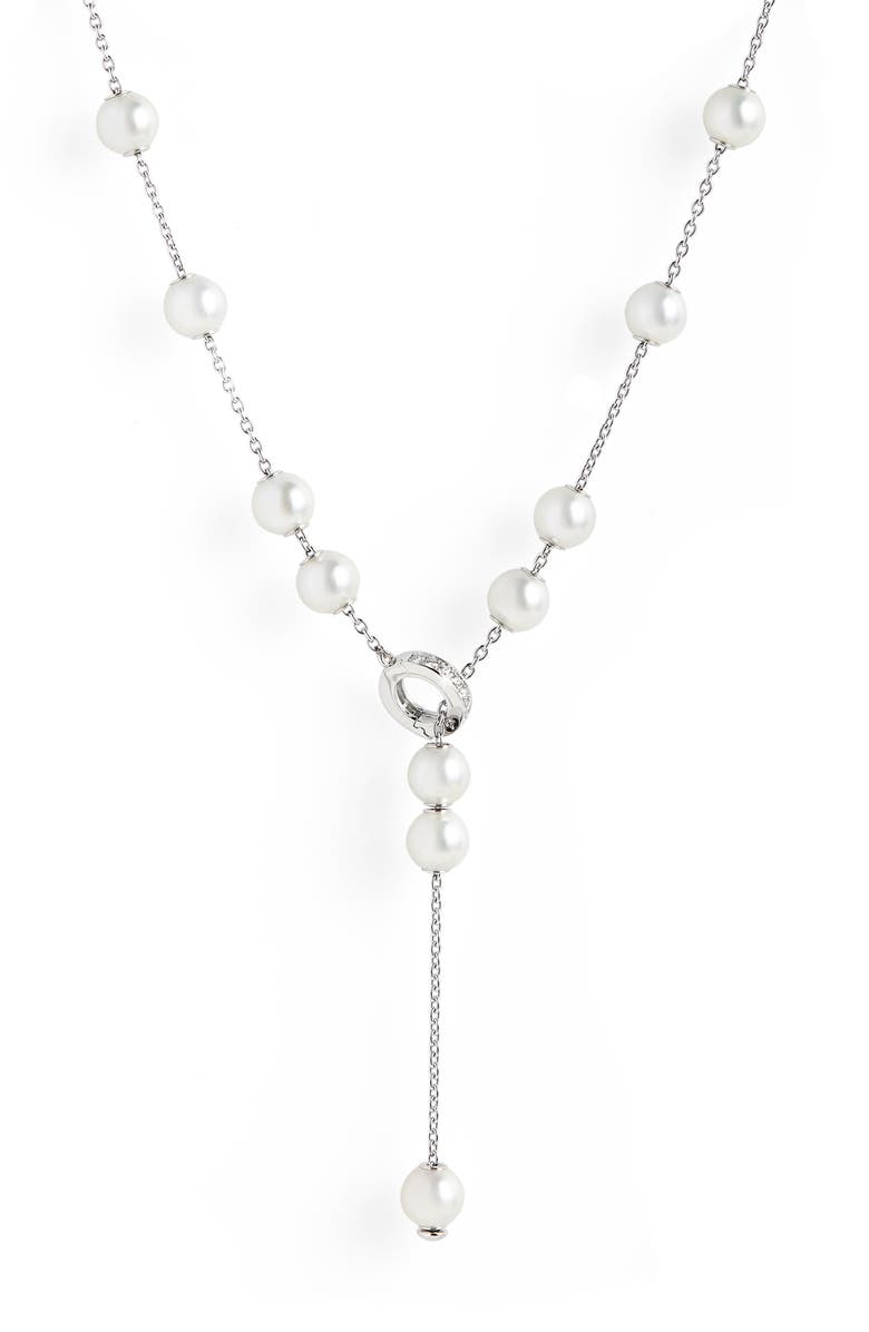 Mikimoto Pearls in Motion Diamond Clasp A+ Pearl Necklace, Main, color,
