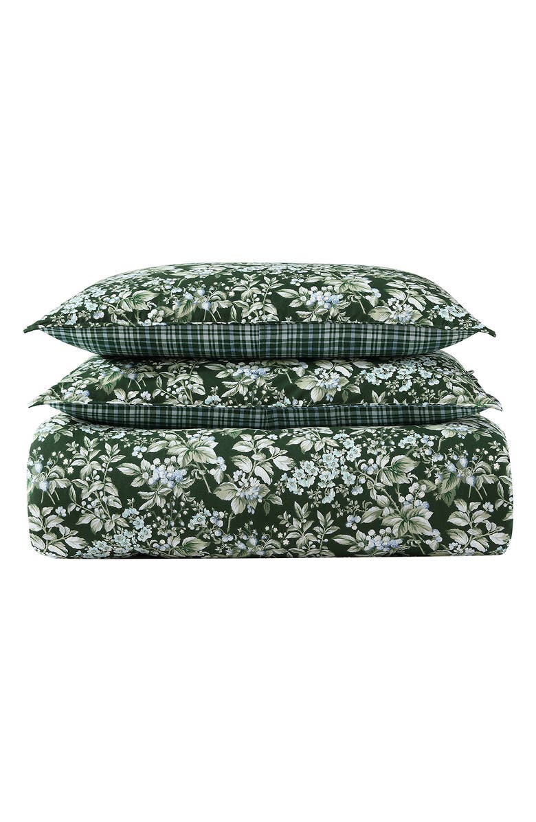 Laura Ashley Bramble Quilt & Sham Set, Main, color, Forest Green