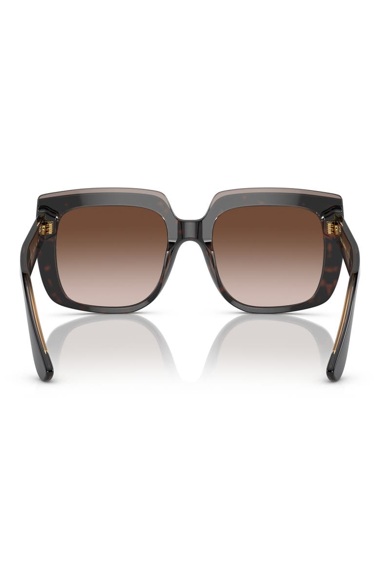 54mm Gradient Square Sunglasses, Alternate, color, TRANSPARENT BROWN