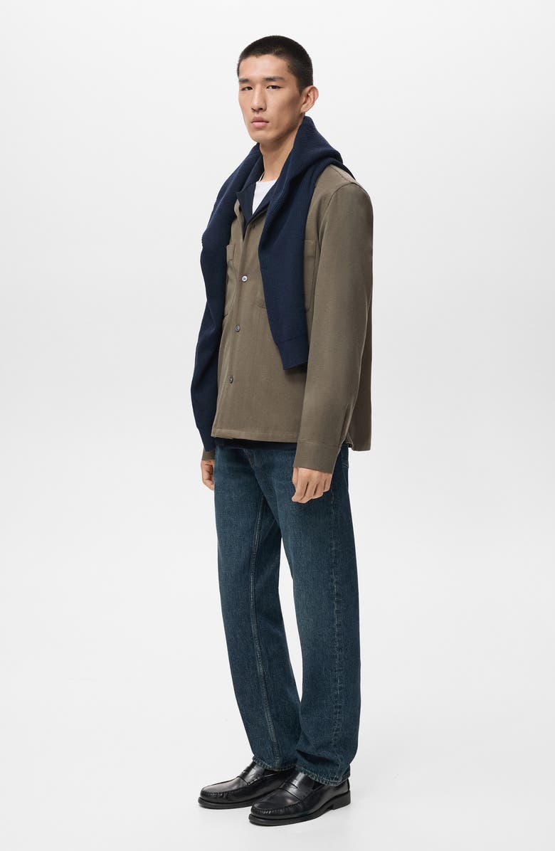 MANGO Regular Fit Overshirt, Alternate, color, Khaki