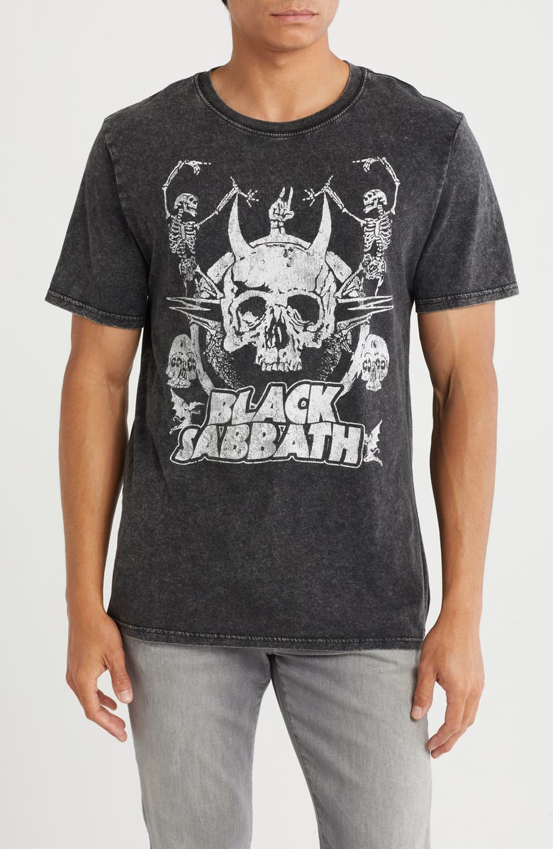 Goodie Two Sleeves Black Sabbath Skeleton Cotton Graphic T-Shirt, Main, color,