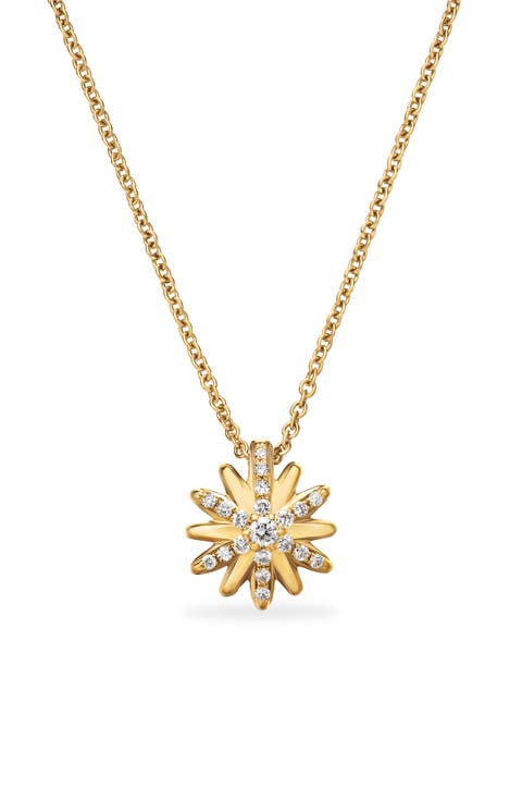 Petite Starburst 18K Gold & Pavé Diamond Station Necklace
