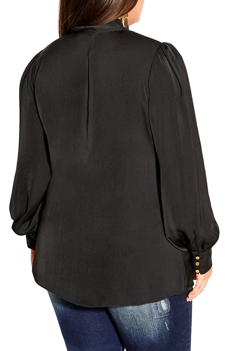 City Chic In Awe Tie Neck Blouse, Alternate, color, 