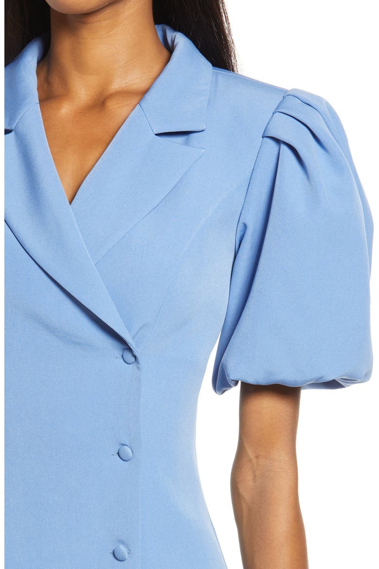 Puff Sleeve Blazer Dress, Alternate, color, BLUE