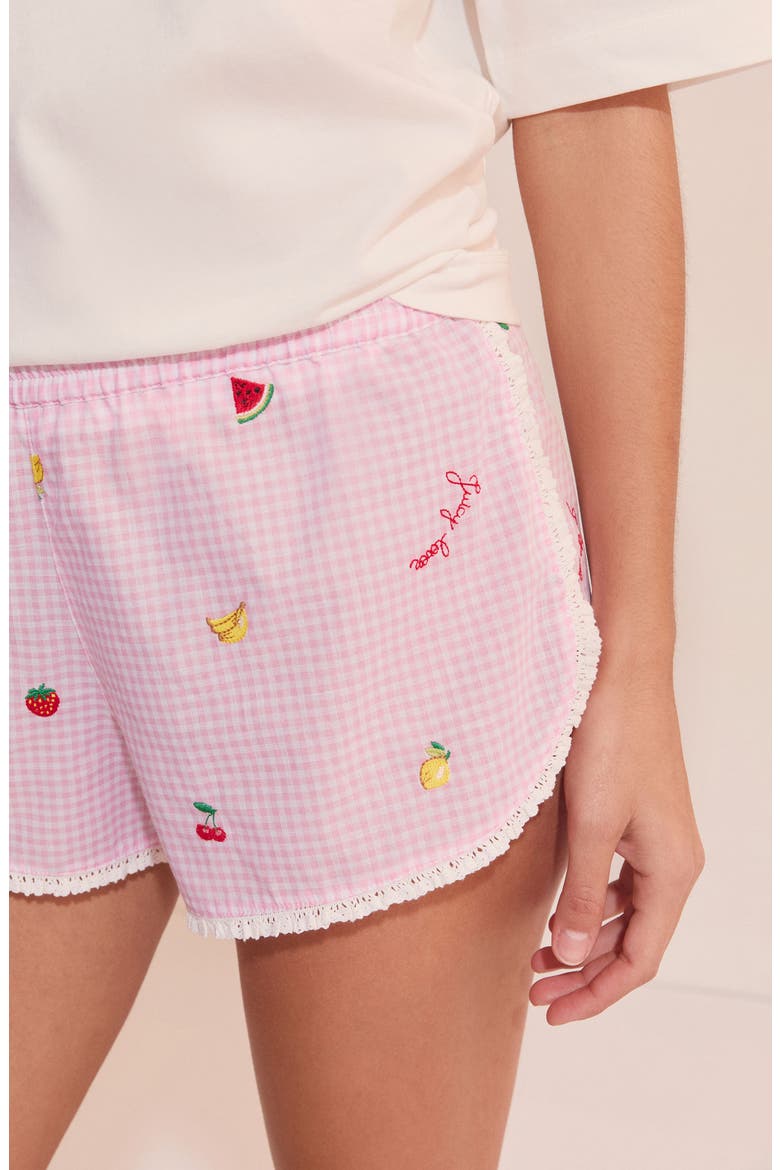 Brisa Cotton Pajama Shorts, Alternate, color, CANDY-PINK