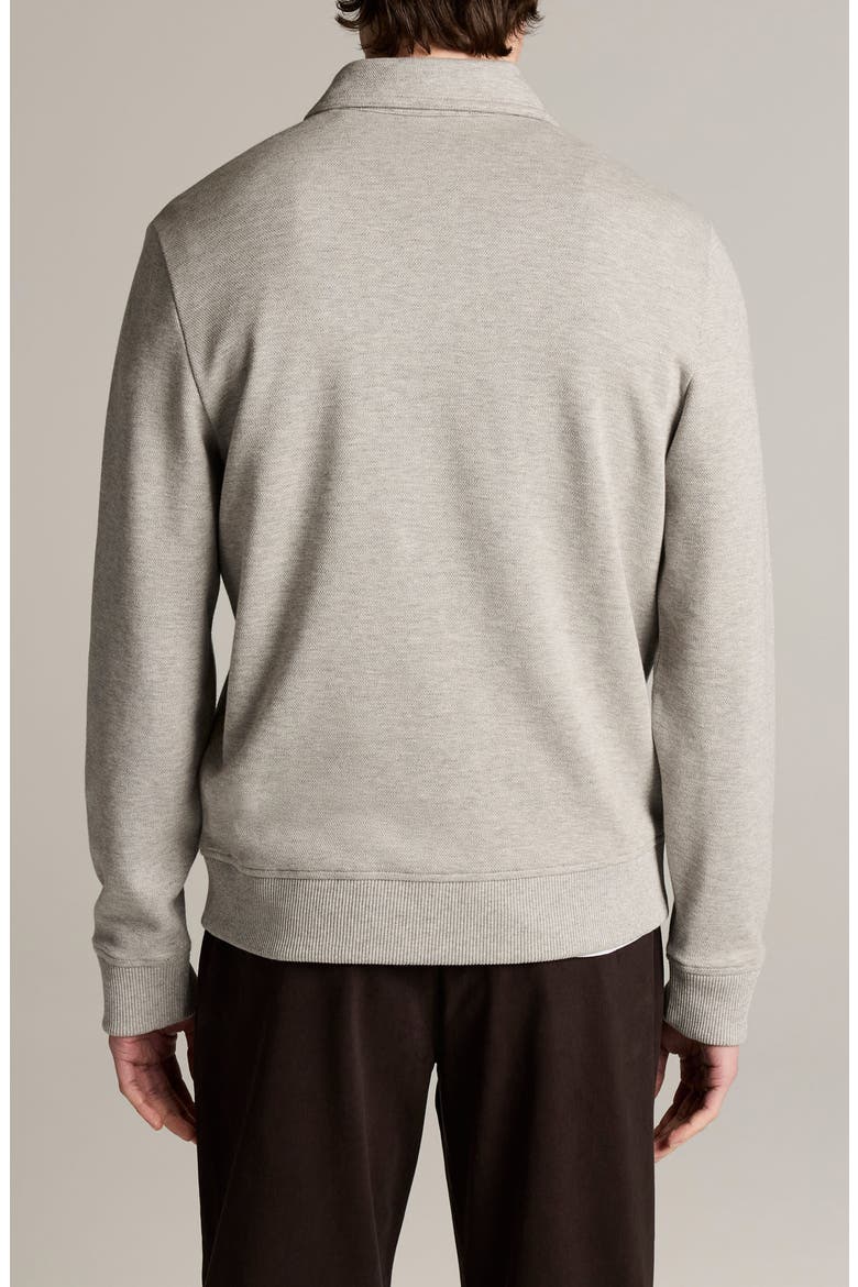 Double Pique Quarter Zip Polo, Alternate, color, HEATHER GREY/ MED HEATHER GREY