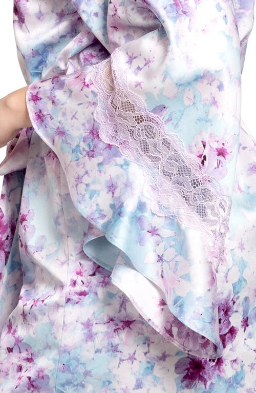 In Bloom By Jonquil Sabrina Print Satin Wrap In Lavender