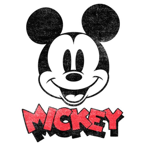 Mickey & Friends Mickey Mouse Retro Headshot  Graphic T-shirt In White