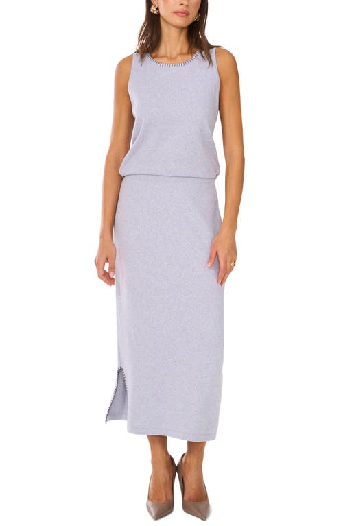 Vince Camuto Whipstitch Midi Sweater Skirt In Grey Skies