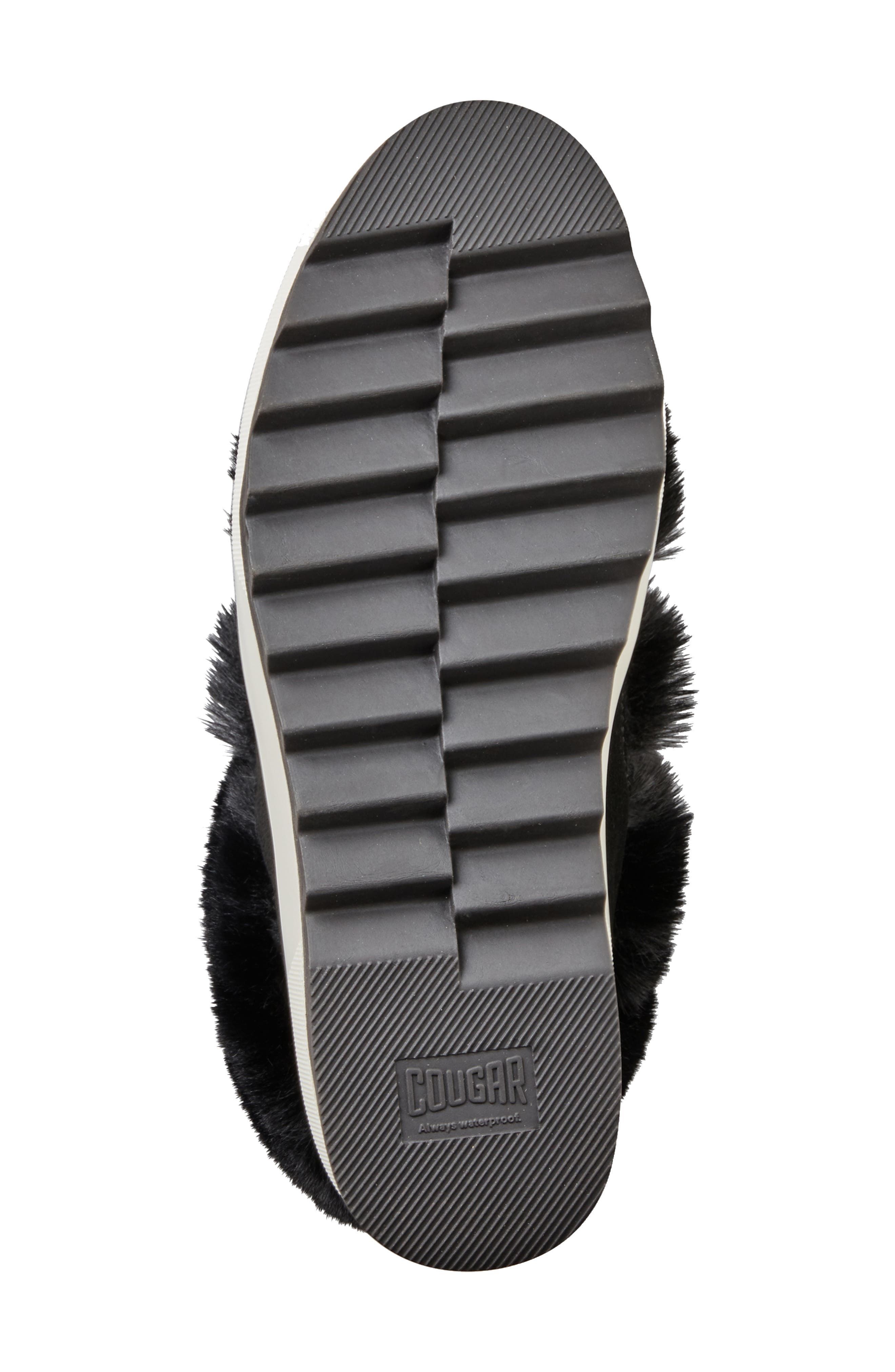 Vanity Faux Fur Trim Waterproof Bootie, Alternate, color, BLACK ALL OVER