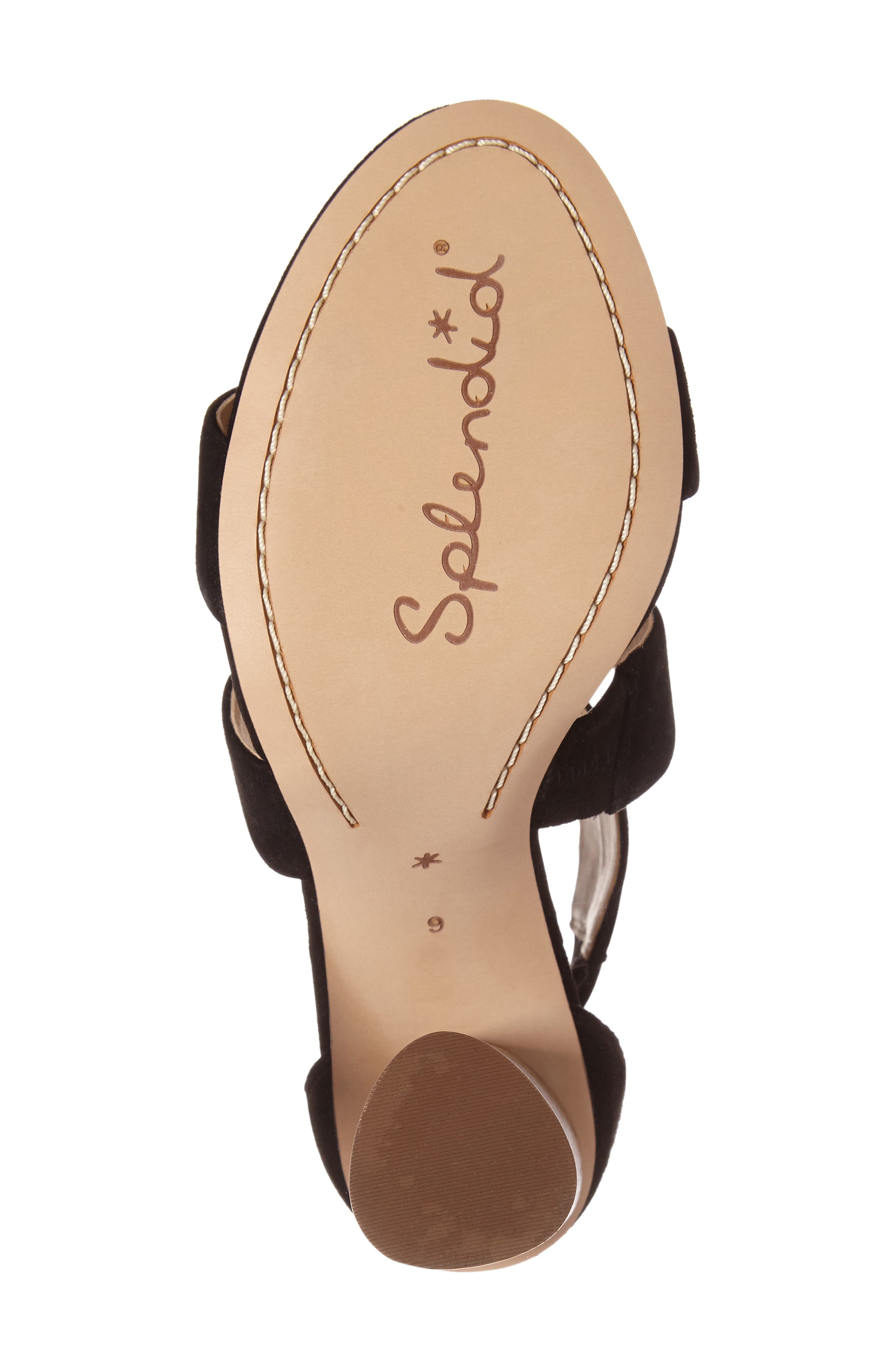 Jara Statement Heel Sandal, Alternate, color, BLACK SUEDE