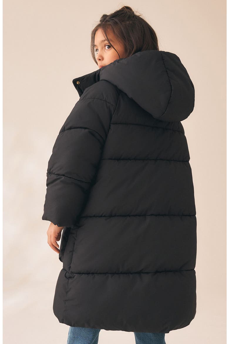 Kids' Padded Longline Puffer Coat, Alternate, color, BLACK