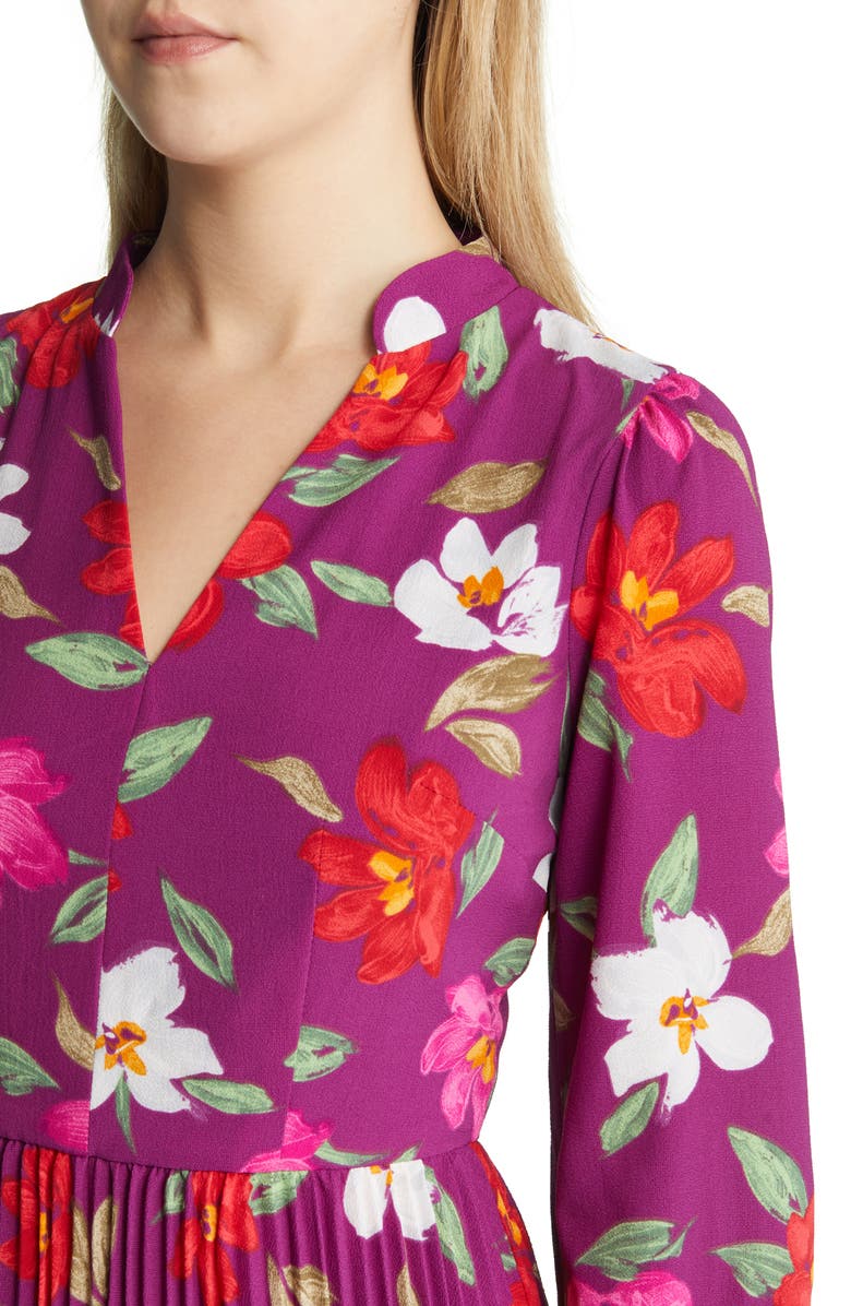 Maggy London Pleated Long Sleeve Dress, Alternate, color,