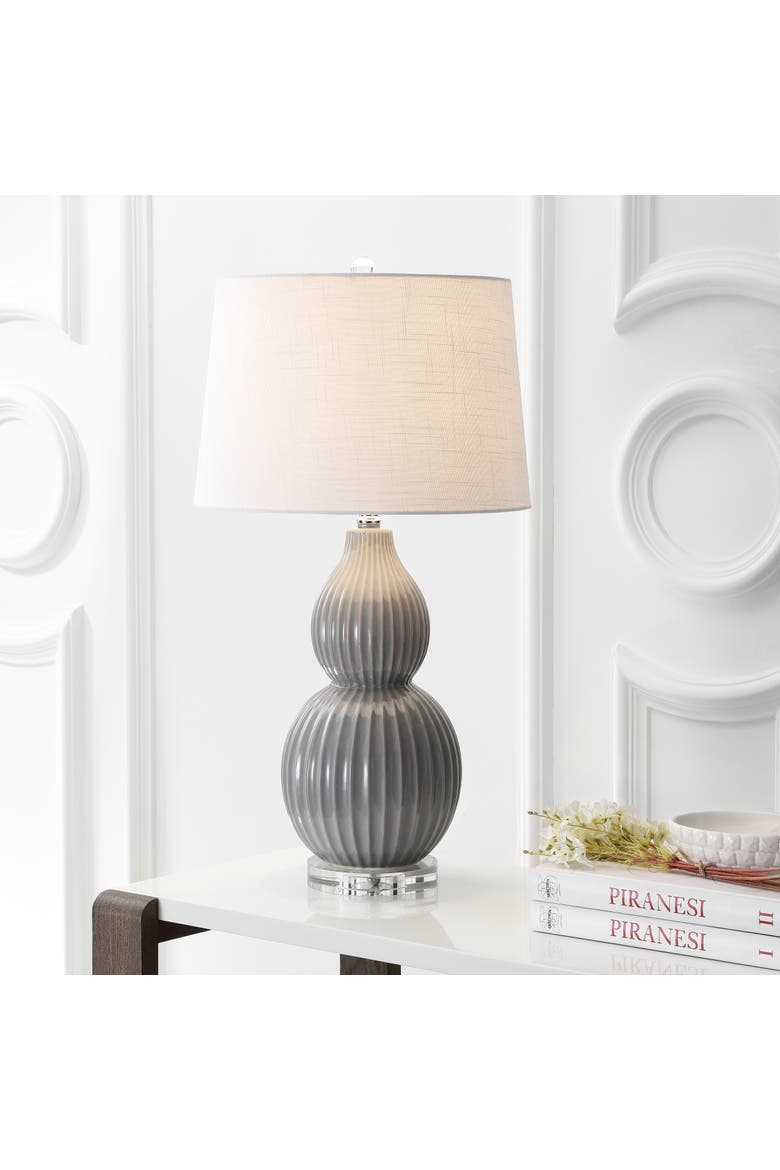 Thatcher 28.25" Contemporary Transitional Ceramic LED Table Lamp, Alternate, color, Gray