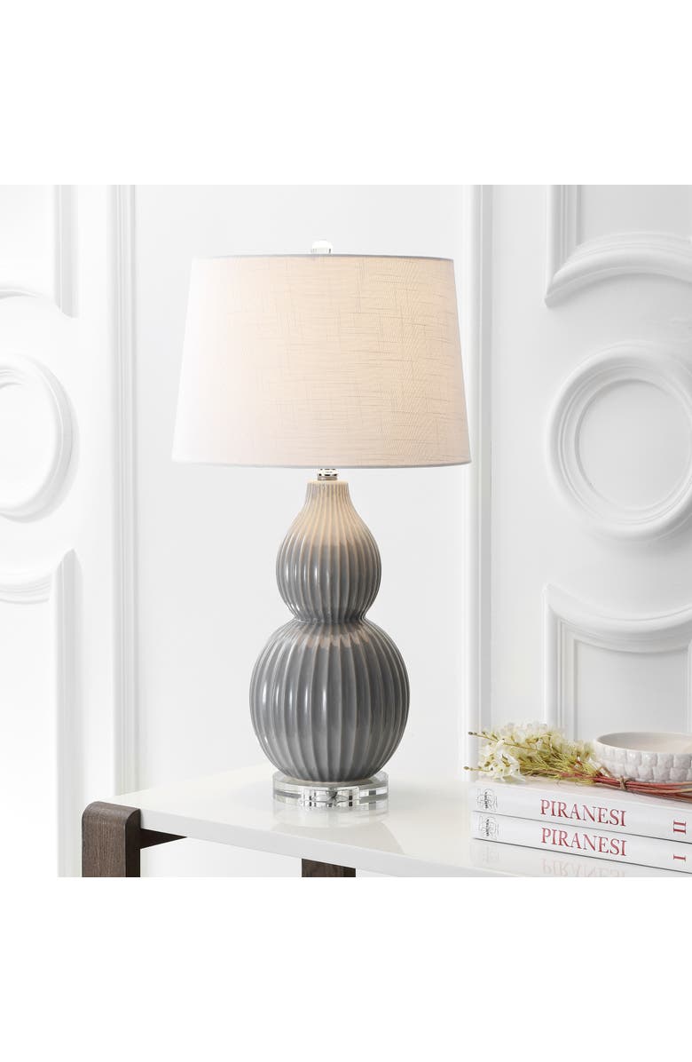 JONATHAN Y Thatcher 28.25" Contemporary Transitional Ceramic LED Table Lamp, Alternate, color, Gray