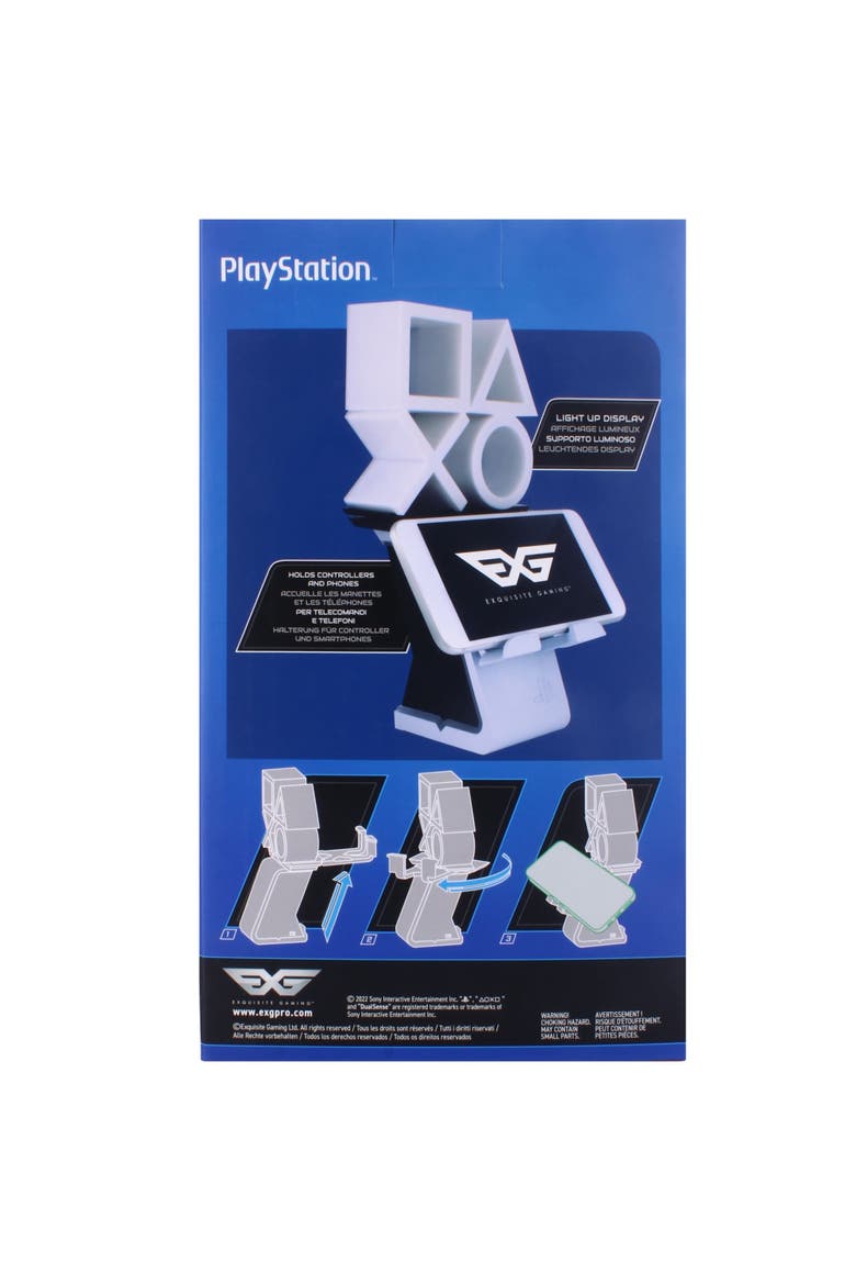 Cable Guys Led Ikons Playstation Logo Charging Phone & Controller Holder, Alternate, color, Multicolored