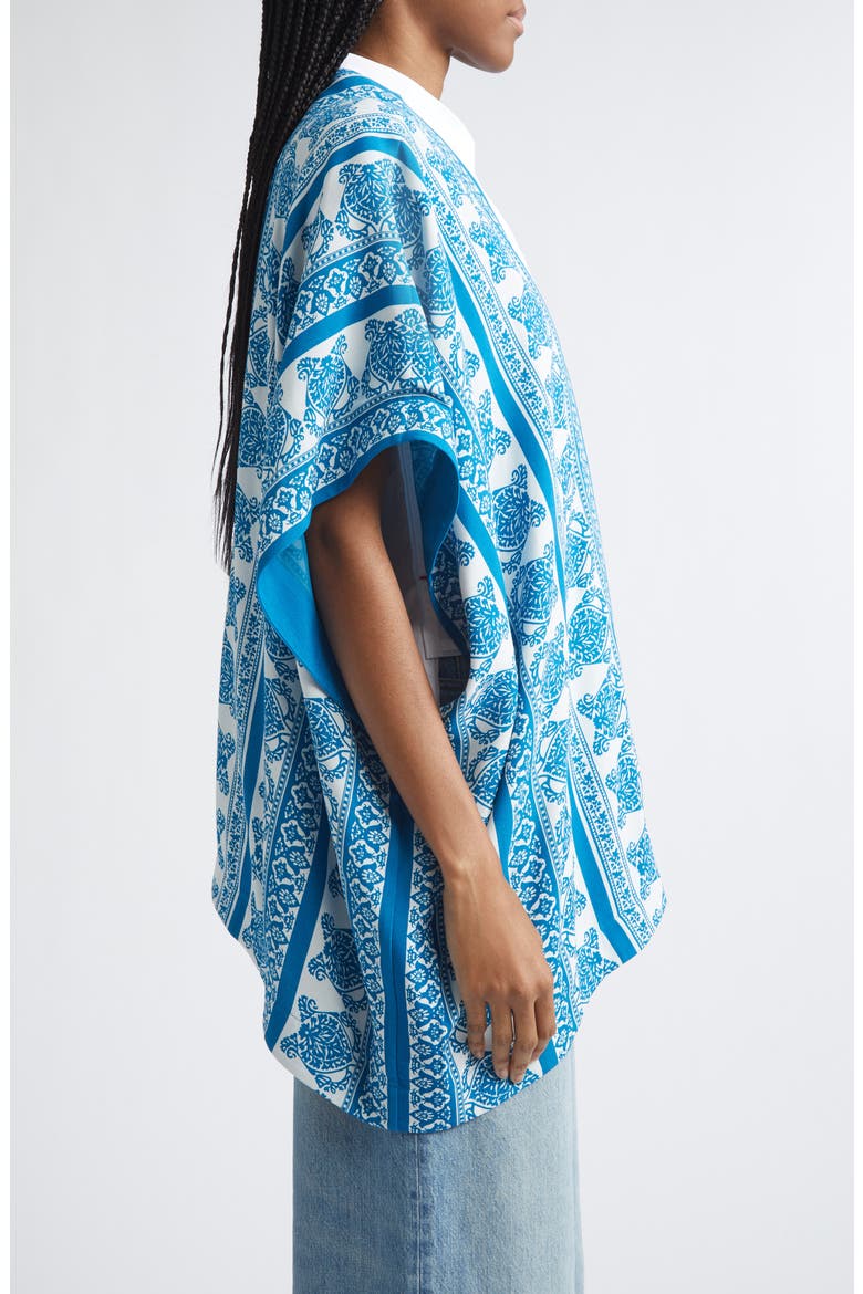 Border Print Beach Cover-Up, Alternate, color, PRINT ON WHITE BASE