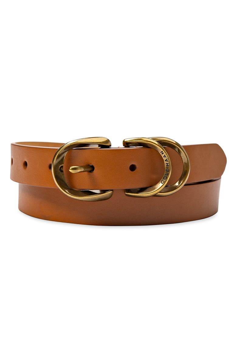 Cole Haan Triple Buckle Leather Belt, Main, color, Tan