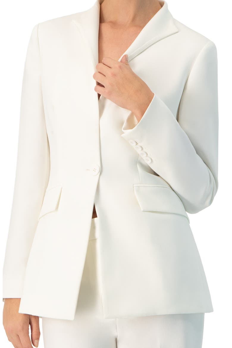 No Lapel Single-Button Blazer, Alternate, color, Ivory