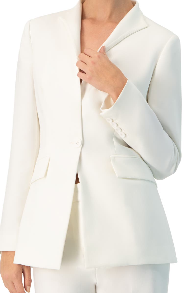 IVONNE No Lapel Single-Button Blazer, Alternate, color, Ivory