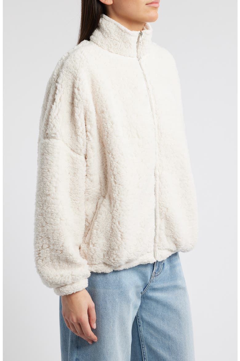 Faux Shearling Crop Jacket, Alternate, color, CREAM