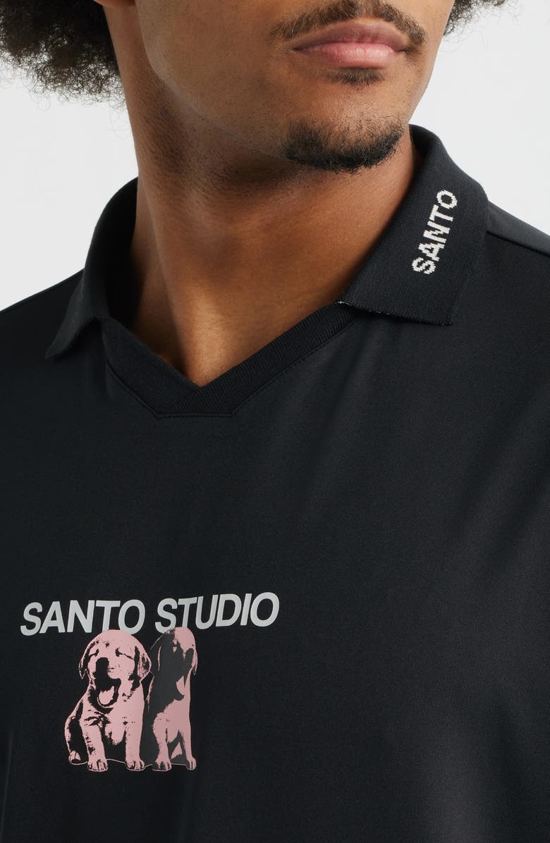 SANTO STUDIO Thugs Need Hugs Polo, Alternate, color, Black