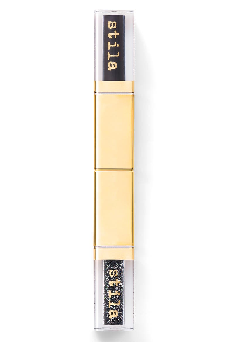 Double Dip Suede Shade and Glitter & Glow Liquid Eyeshadows, Main, color, BLACK OUT