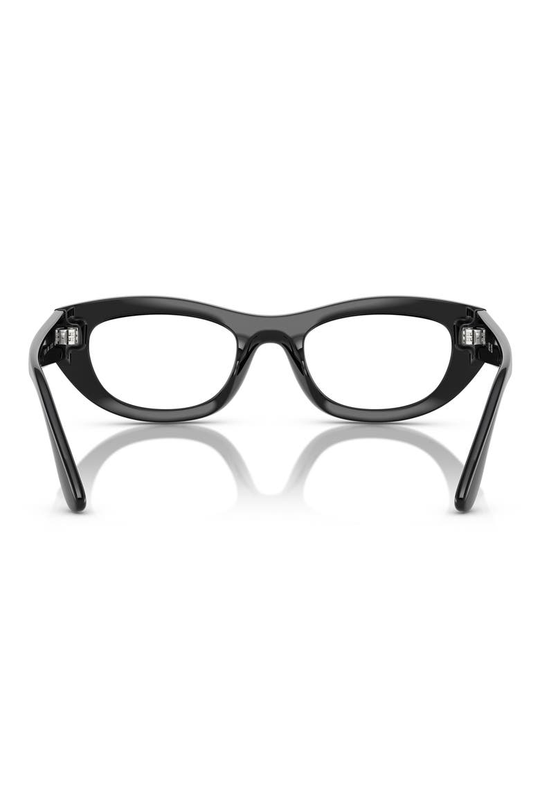 49mm Oval Optical Glasses, Alternate, color, BLACK