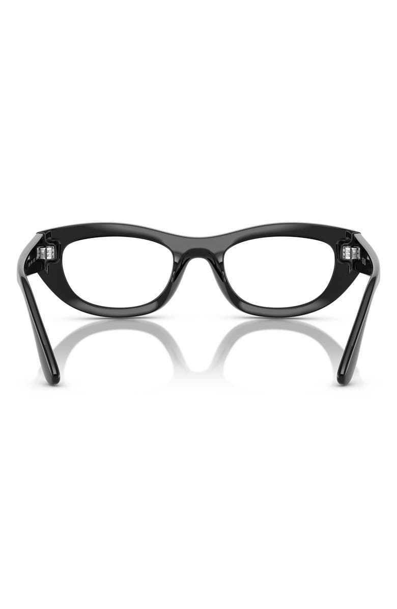 VOGUE 51mm Oval Optical Glasses, Alternate, color, Black