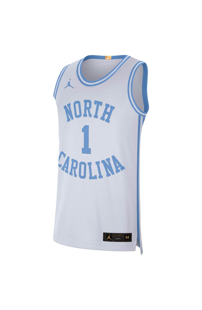 Jordan Brand Men's Jordan Brand #1 White North Carolina Tar Heels Retro Limited Jersey, Alternate, color,